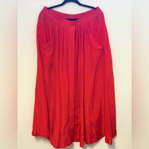 Vtg 90s Regina Porter 100% Silk Red Maxi Resort Prairie Skirt Sz. S